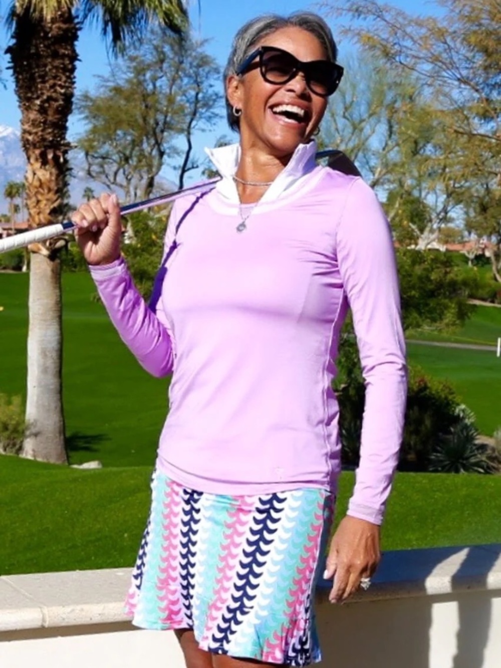 🩵 Golftini NWT Reel It In Long Golf Skort Multicolor XL